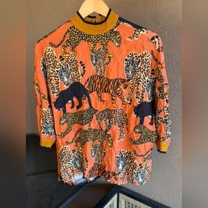 Anthropologie Conditions Apply Tiger Print Blouse